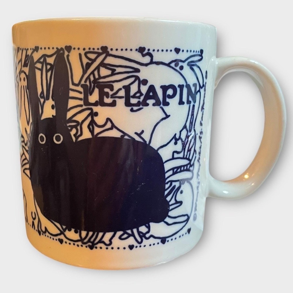 Le Lapin Black & White Ceramic Coffee Mug